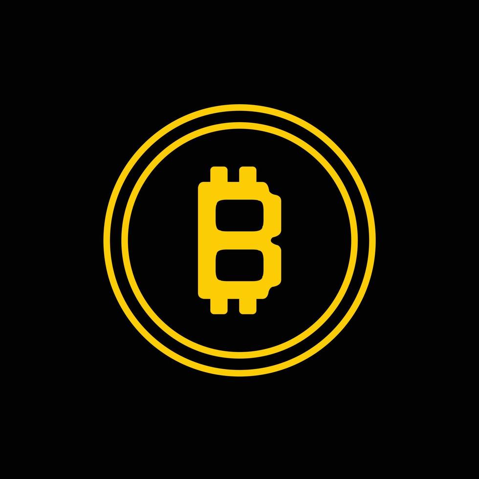 crypto moneta blockchain virtuale i soldi logo design ispirazione vettore