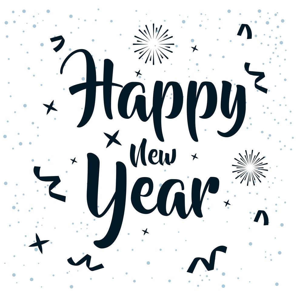 felice anno nuovo, poster celebrazione 2021 con coriandoli vettore