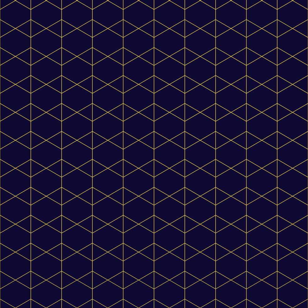 astratto geometrico modello poligono linee, rombi un' senza soluzione di continuità vettore sfondo. nero e oro struttura
