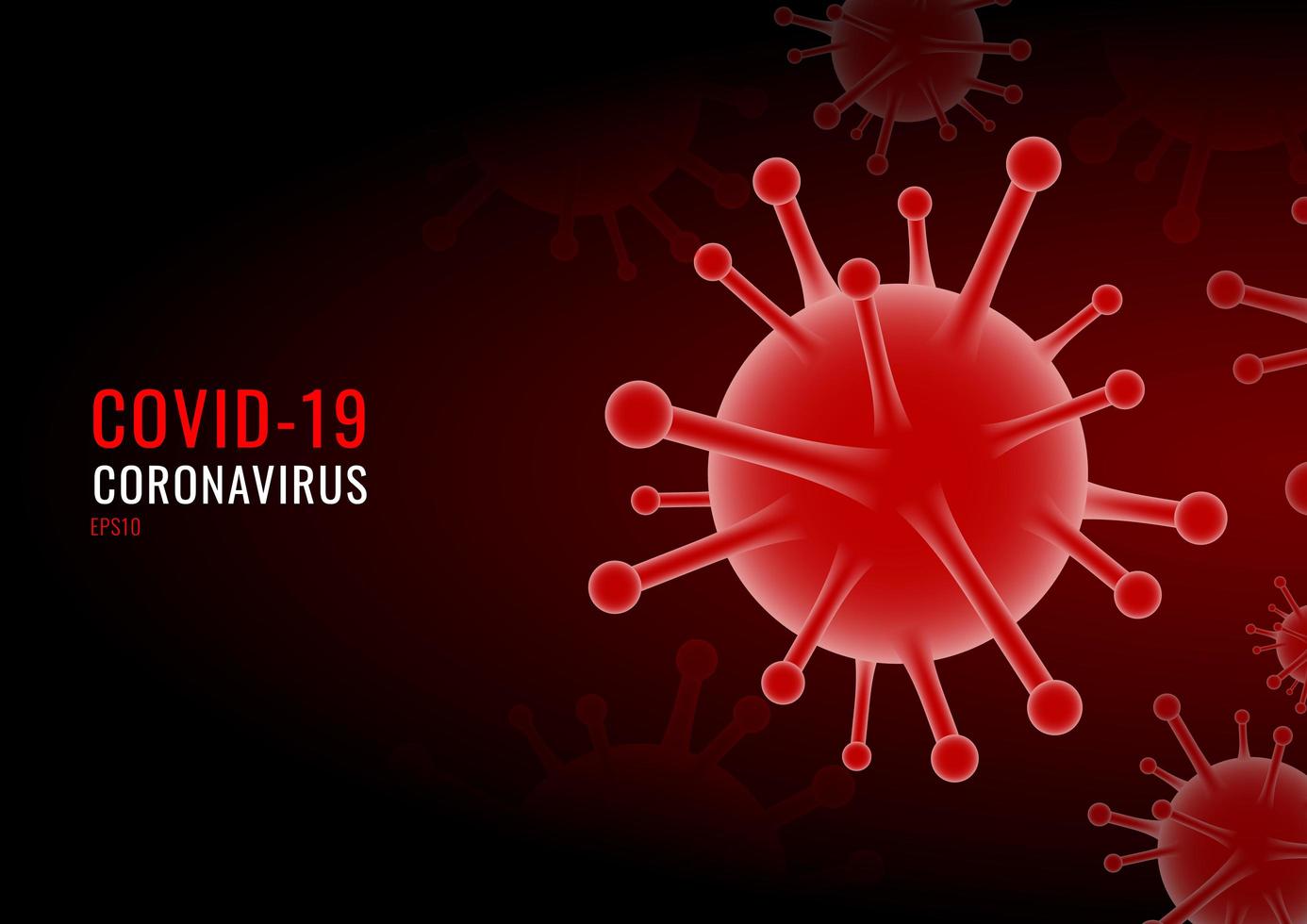 sfondo rosso del virus del coronavirus covid-19 vettore