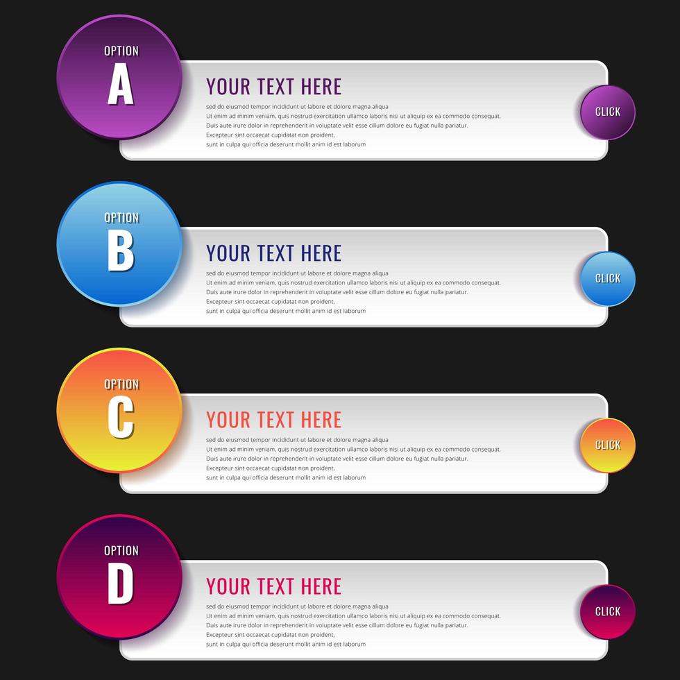 elemento geometrico opzioni passaggi infografica vettore