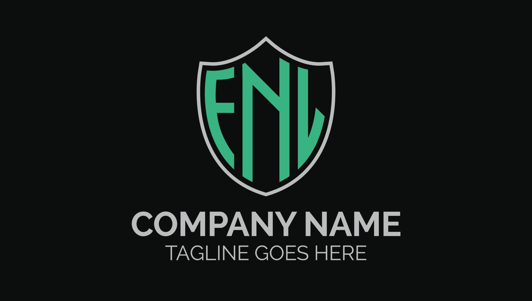 fnl lettere nome iniziali scudo monogramma logo design modello vettore