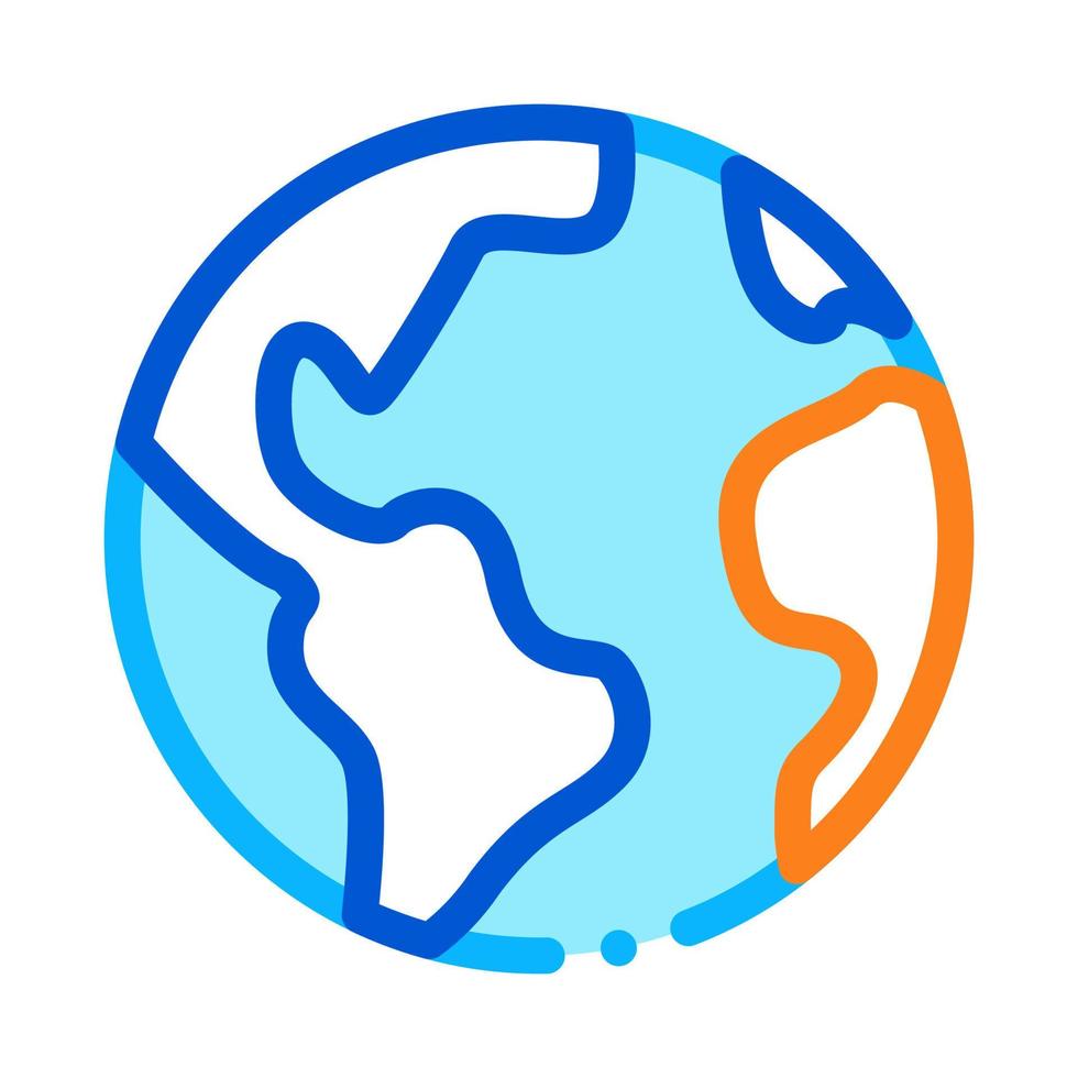 pianeta terra globo icona schema illustrazione vettore