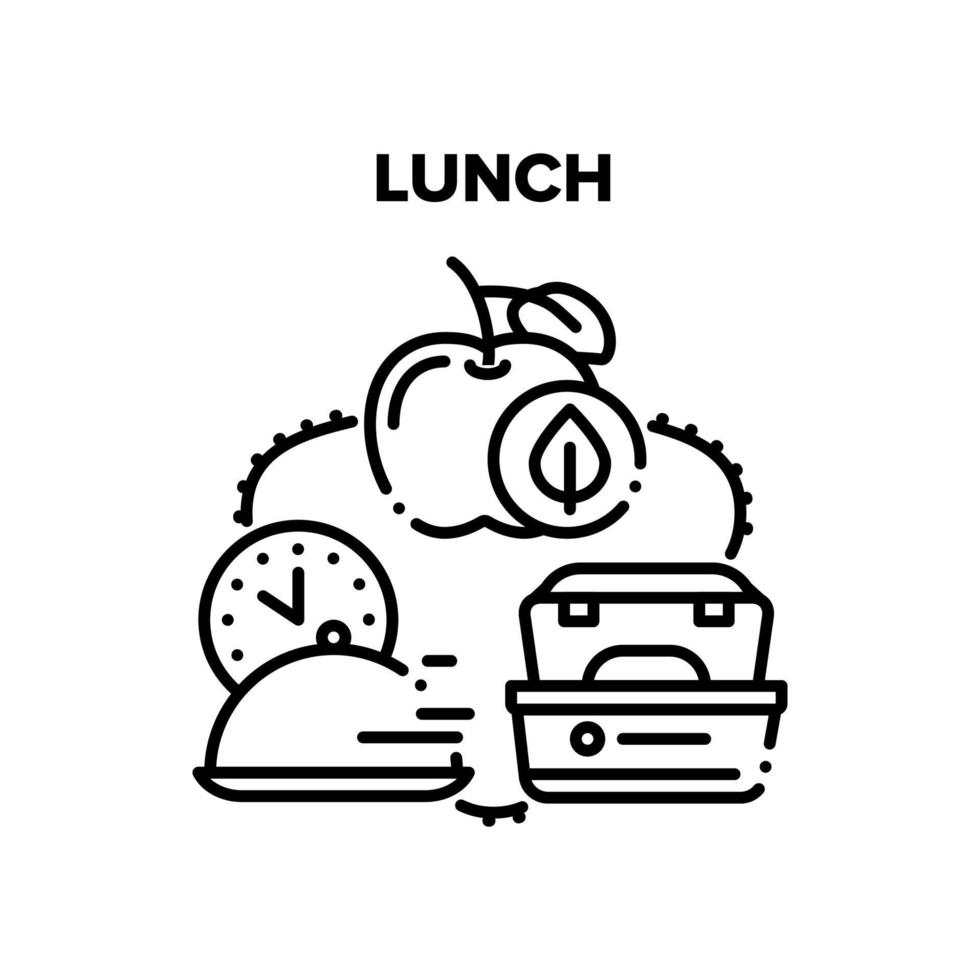 pranzo piatto cibo vettore nero illustrazioni
