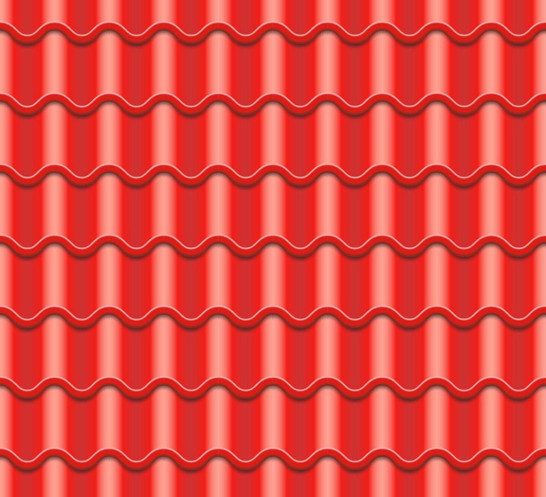 rosso ondulato piastrella vettore. elemento di tetto. senza soluzione di continuità modello. ceramica piastrelle. frammento di tetto illustrazione. vettore