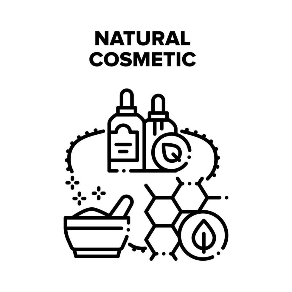 naturale cosmetico vettore nero illustrazione