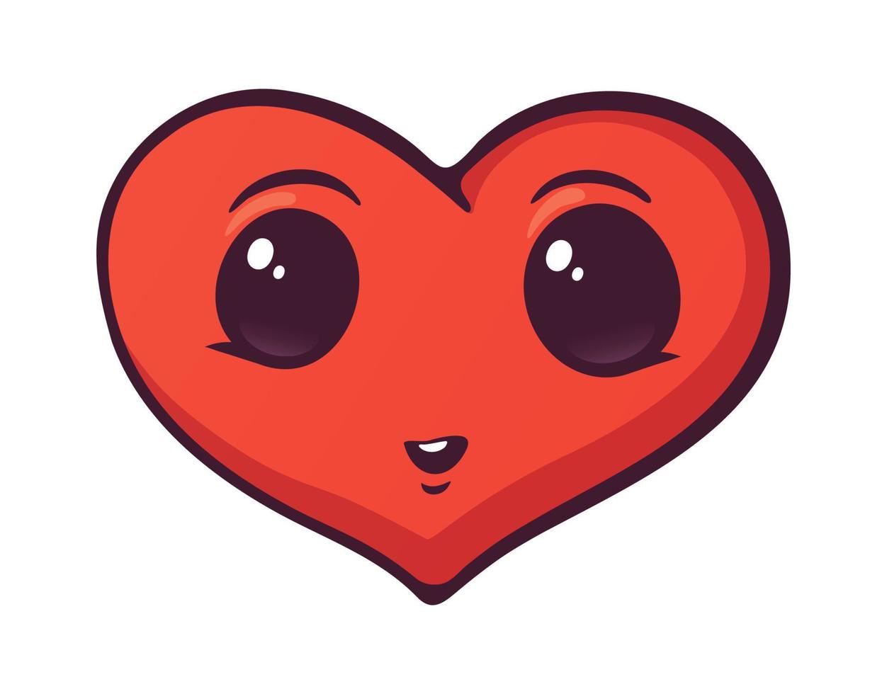 cartone animato illustrazione di contento cuore con occhi vettore
