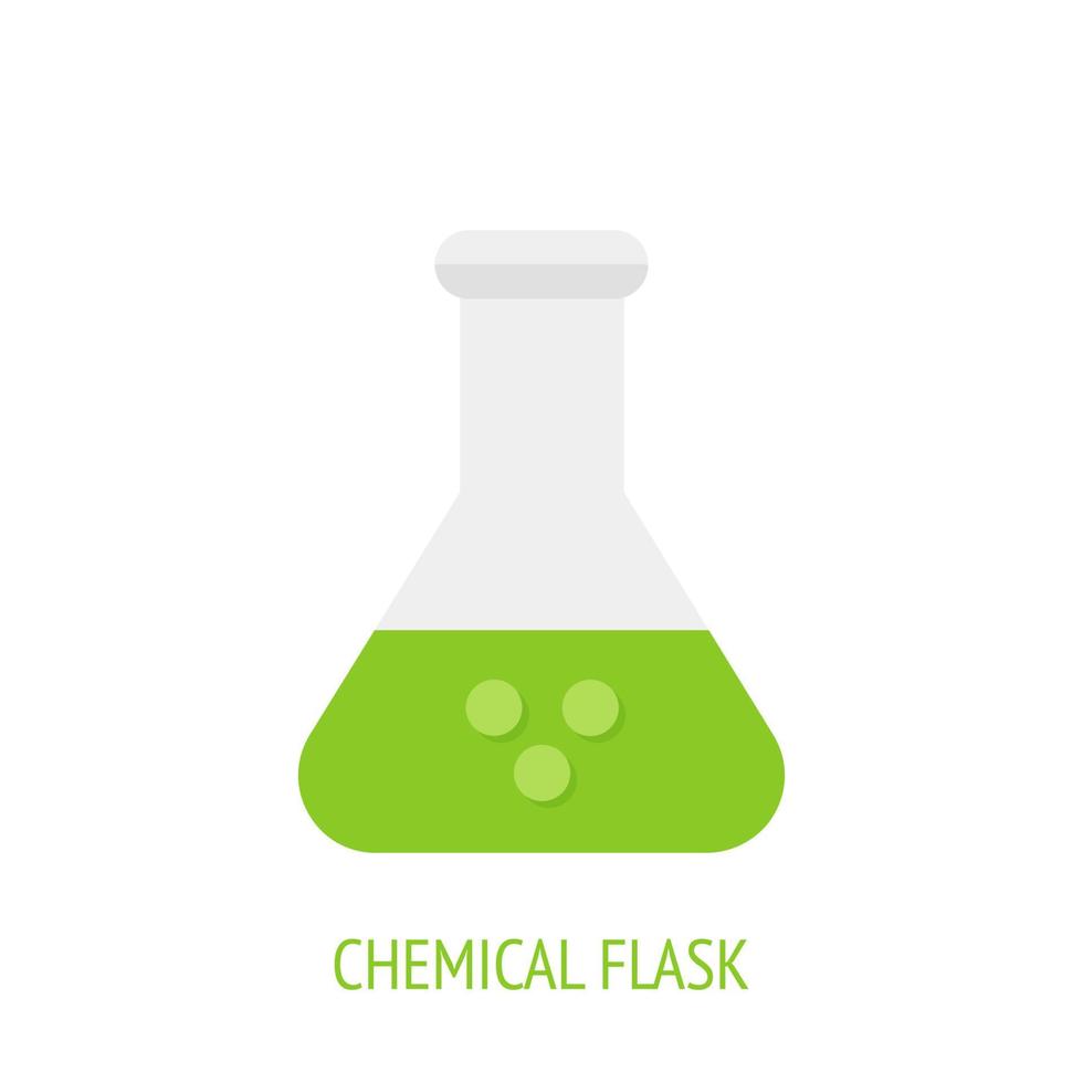 triangolare borraccia con acido per chimico laboratorio piatto icona vettore
