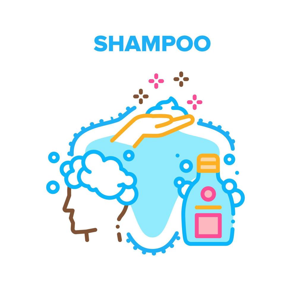 illustrazione a colori del concetto di vettore del prodotto shampoo