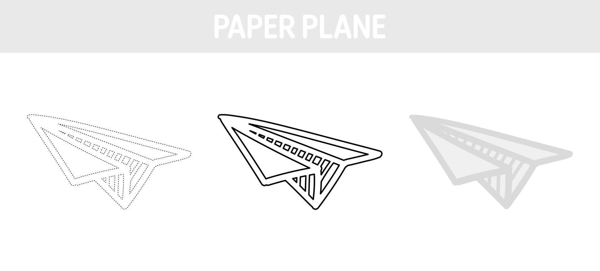 carta aereo tracciato e colorazione foglio di lavoro per bambini vettore