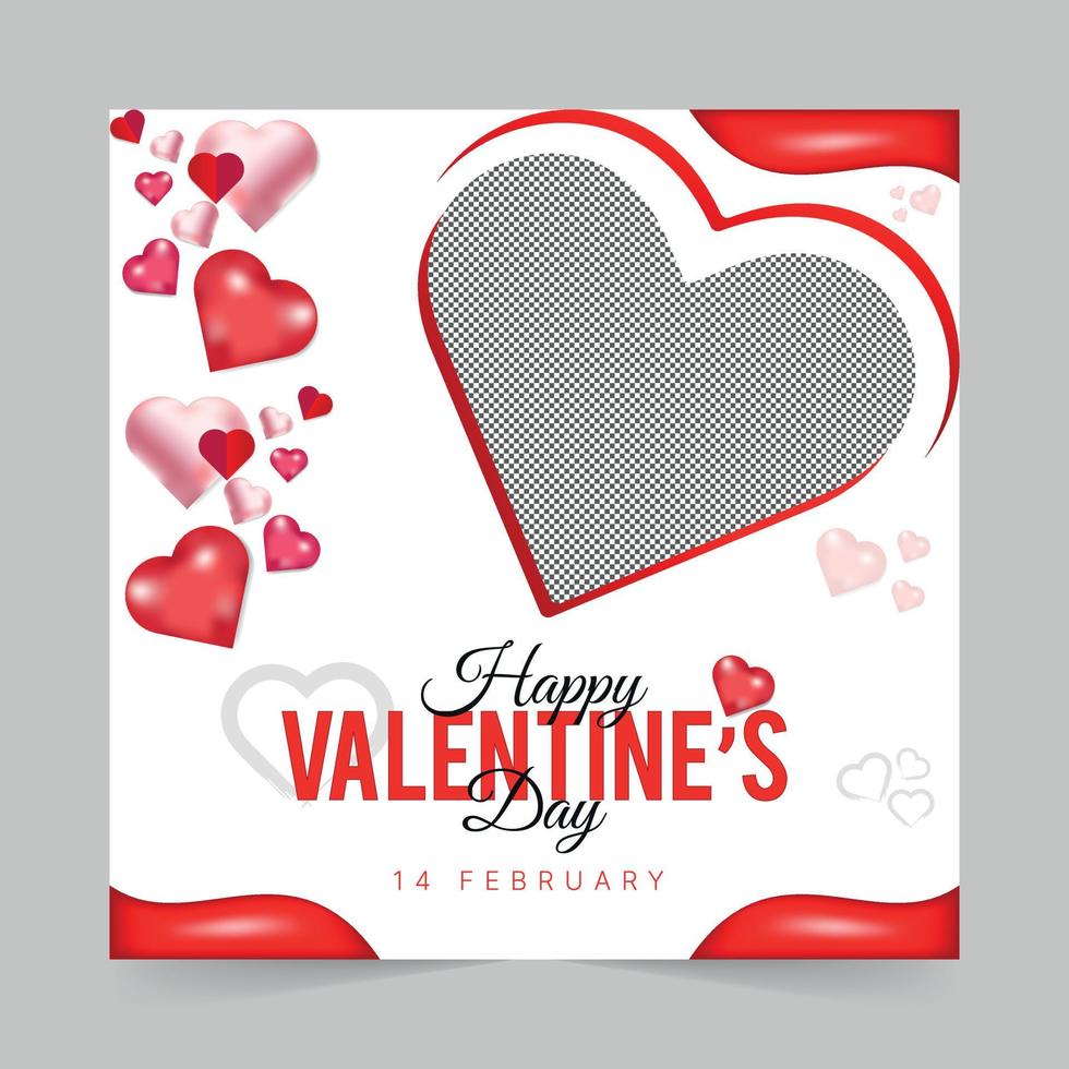 modificabile San Valentino giorno piazza sociale media inviare con un' cuore forma design sfondo per digitale marketing promozione Annunci i saldi e sconto ragnatela bandiera modello vettore