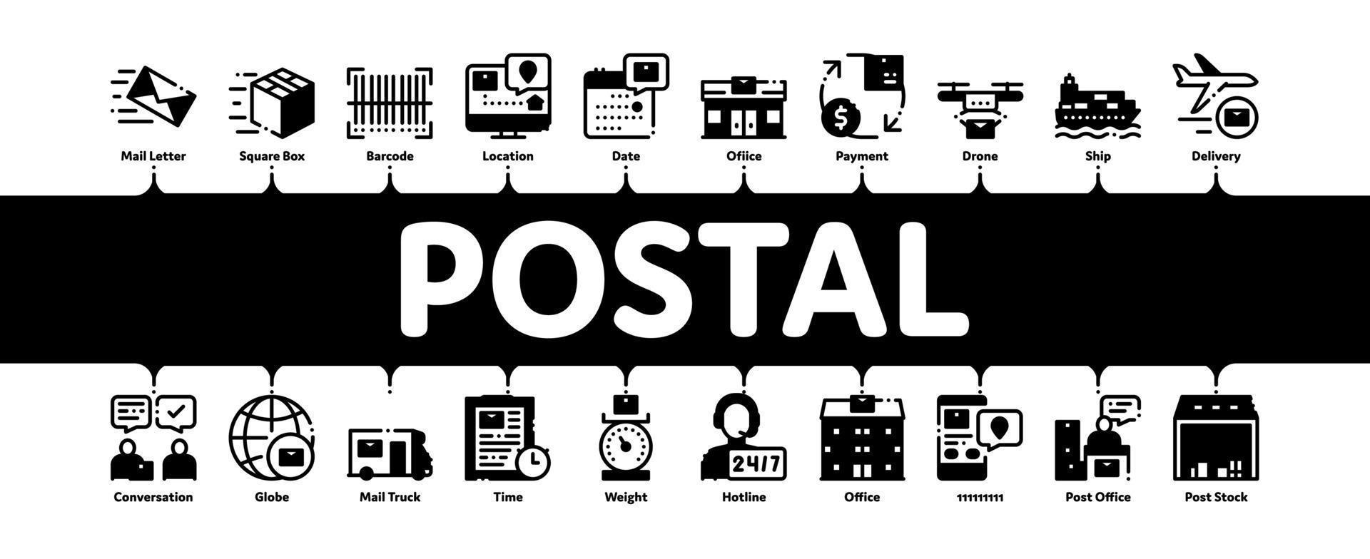 postale mezzi di trasporto azienda minimo Infografica bandiera vettore