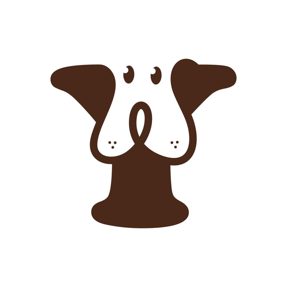 iniziale y carino cane logo vettore
