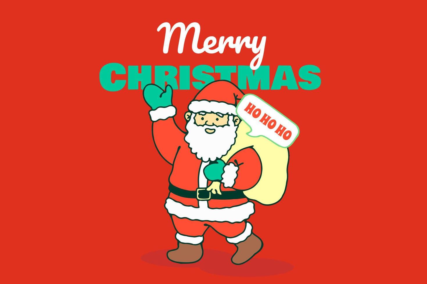 vettore allegro Natale e contento nuovo anno saluto carta impostato con carino Santa Claus