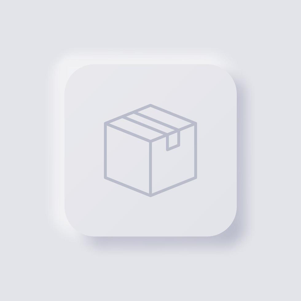 scatola icona, bianca neumorphism morbido ui design per ragnatela disegno, applicazione ui e Di più, pulsante, vettore. vettore