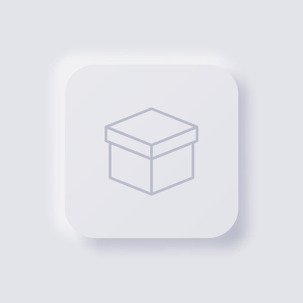 scatola icona, bianca neumorphism morbido ui design per ragnatela disegno, applicazione ui e Di più, pulsante, vettore. vettore