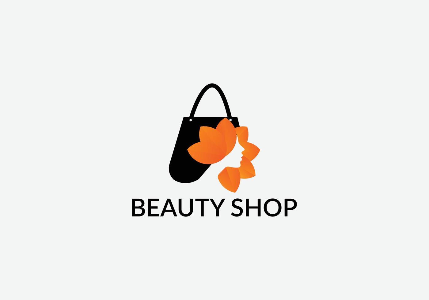 bellezza negozio astratto shopping emblema logo design vettore