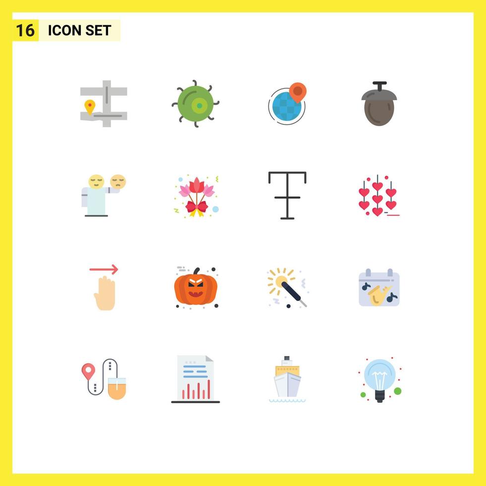 16 creativo icone moderno segni e simboli di emoji uomo globale semi foresta modificabile imballare di creativo vettore design elementi