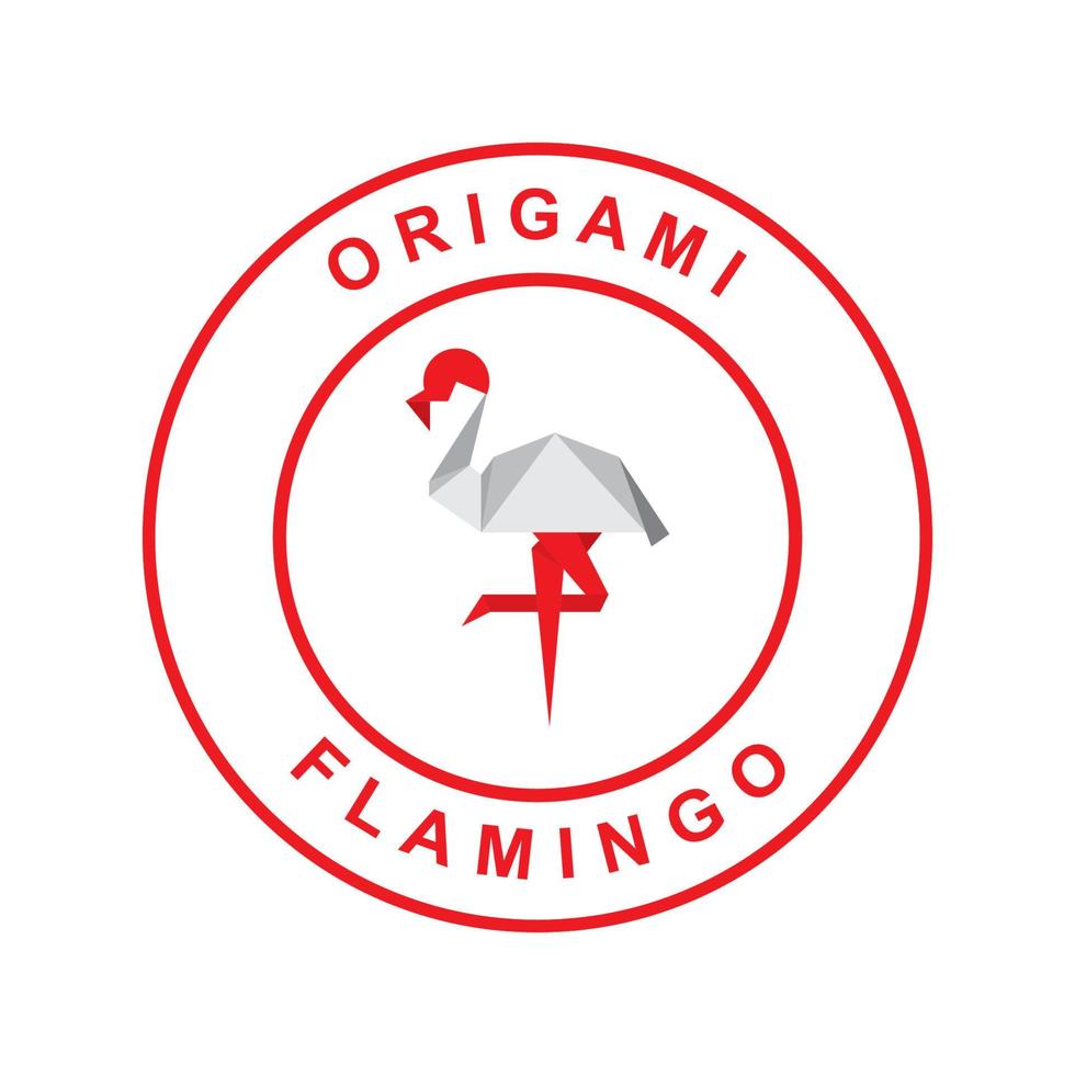 fenicottero origami logo design vettore icona simbolo modello illustrazione