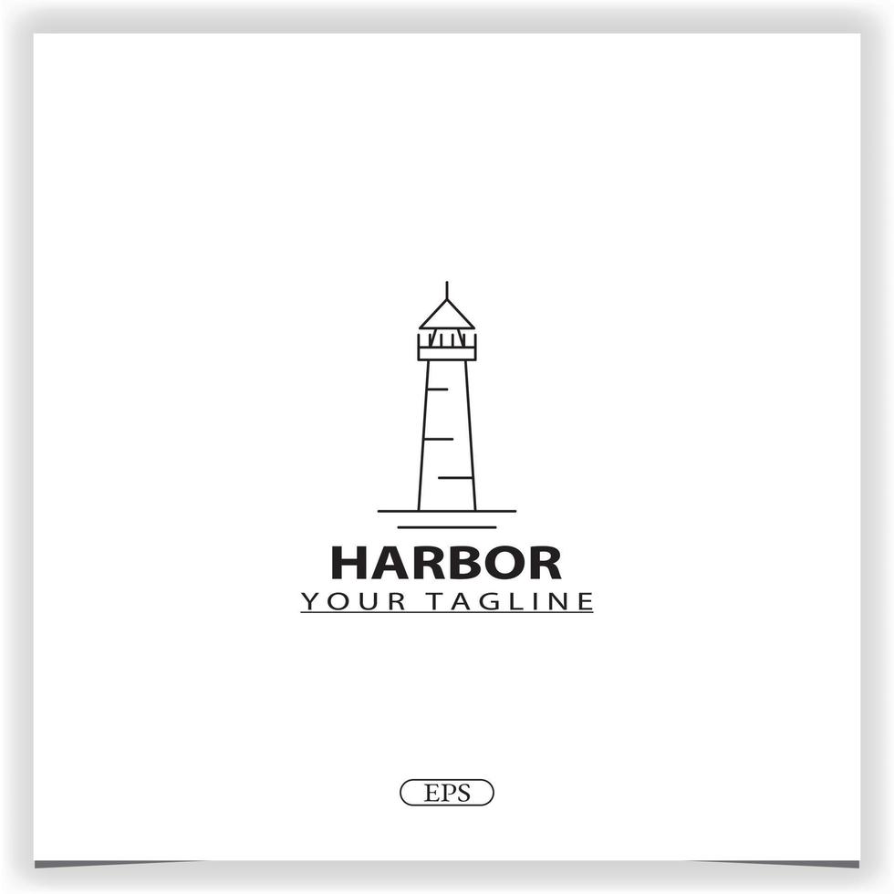 faro faro faro Torre isola spiaggia logo design ispirazione, porto logo premio elegante modello vettore eps 10