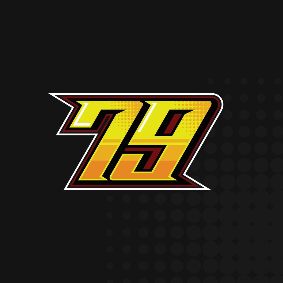 gara numero 79 logo design vettore