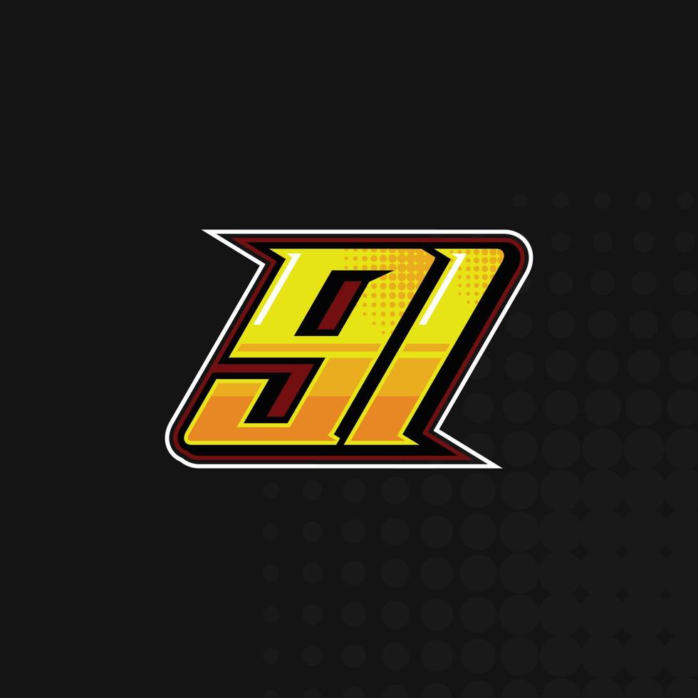 gara numero 91 logo design vettore