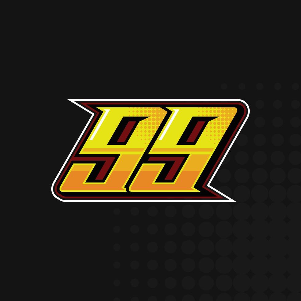 gara numero 99 logo design vettore