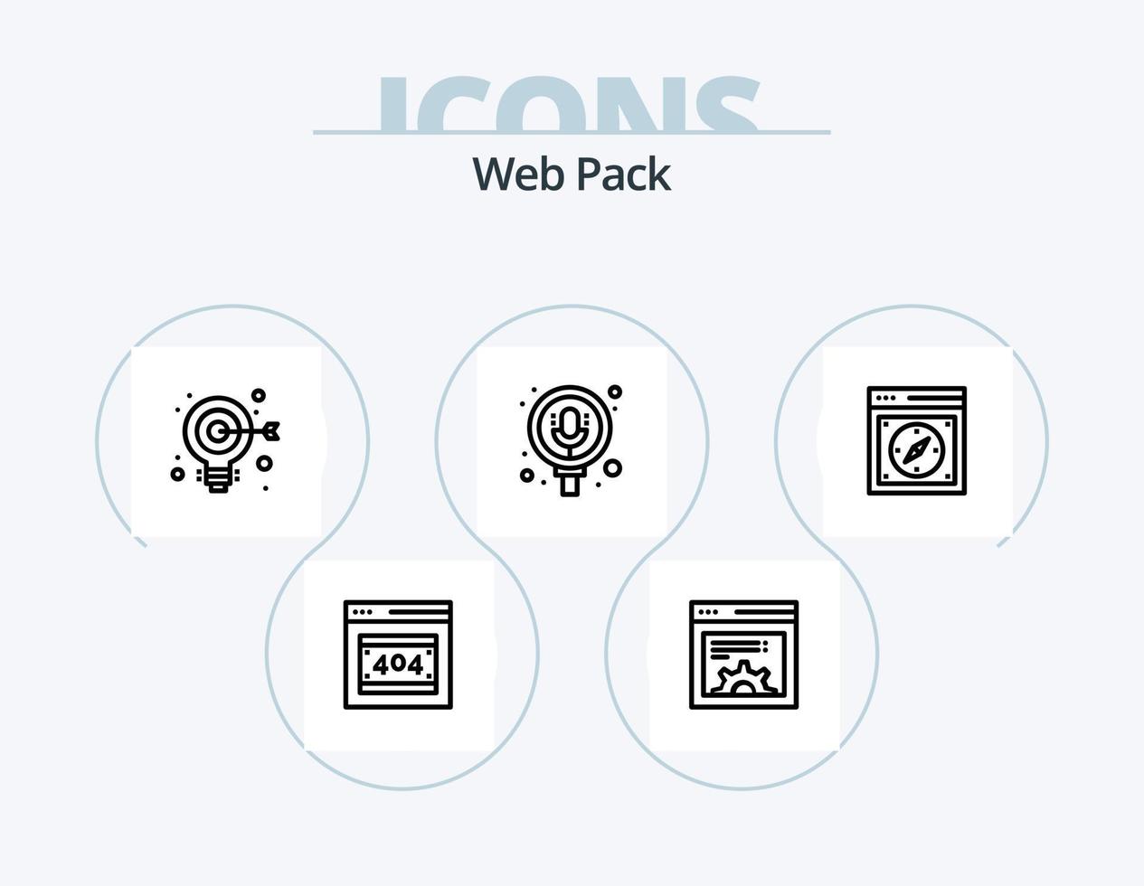 ragnatela imballare linea icona imballare 5 icona design. pagina. browser. ragnatela sviluppo. disposizione. design vettore
