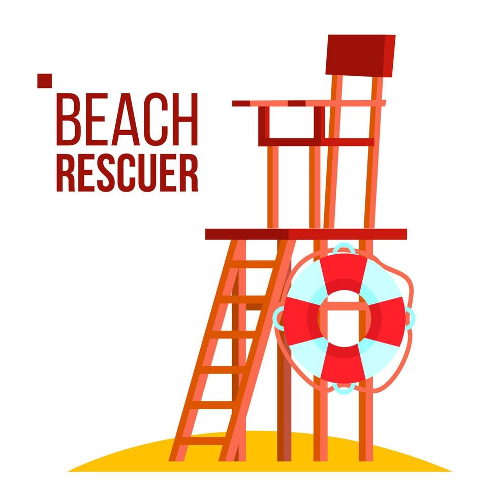 spiaggia soccorritore vettore. isolato piatto cartone animato illustrazione vettore