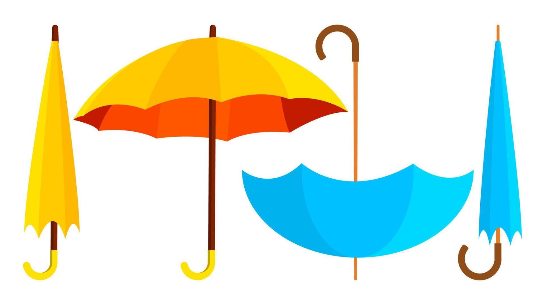 ombrello icona vettore. ha aperto e Chiuso. autunno pioggia concetto. isolato cartone animato illustrazione vettore