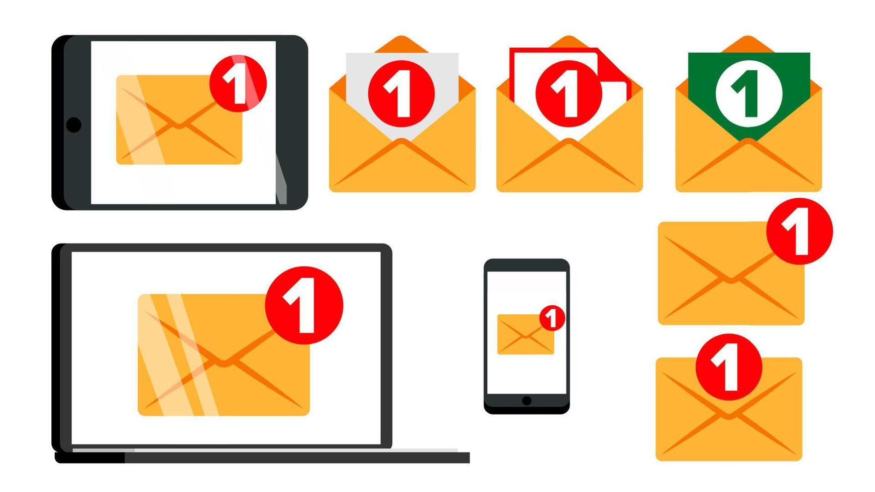 concetto Non letto e-mail Messaggio notificare impostato vettore