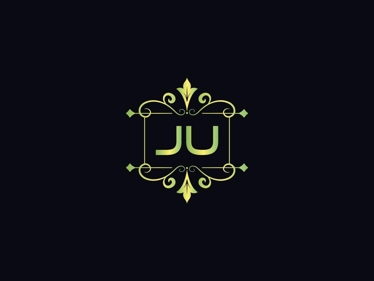 moderno ju logo icona, alfabeto ju lusso lettera design vettore