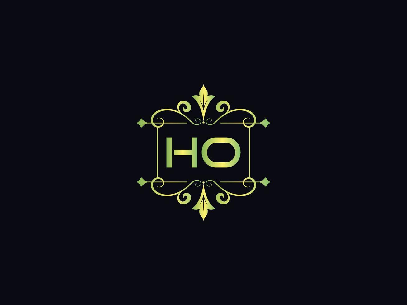 ho lettera logo, monogramma ho lusso logo icona vettore