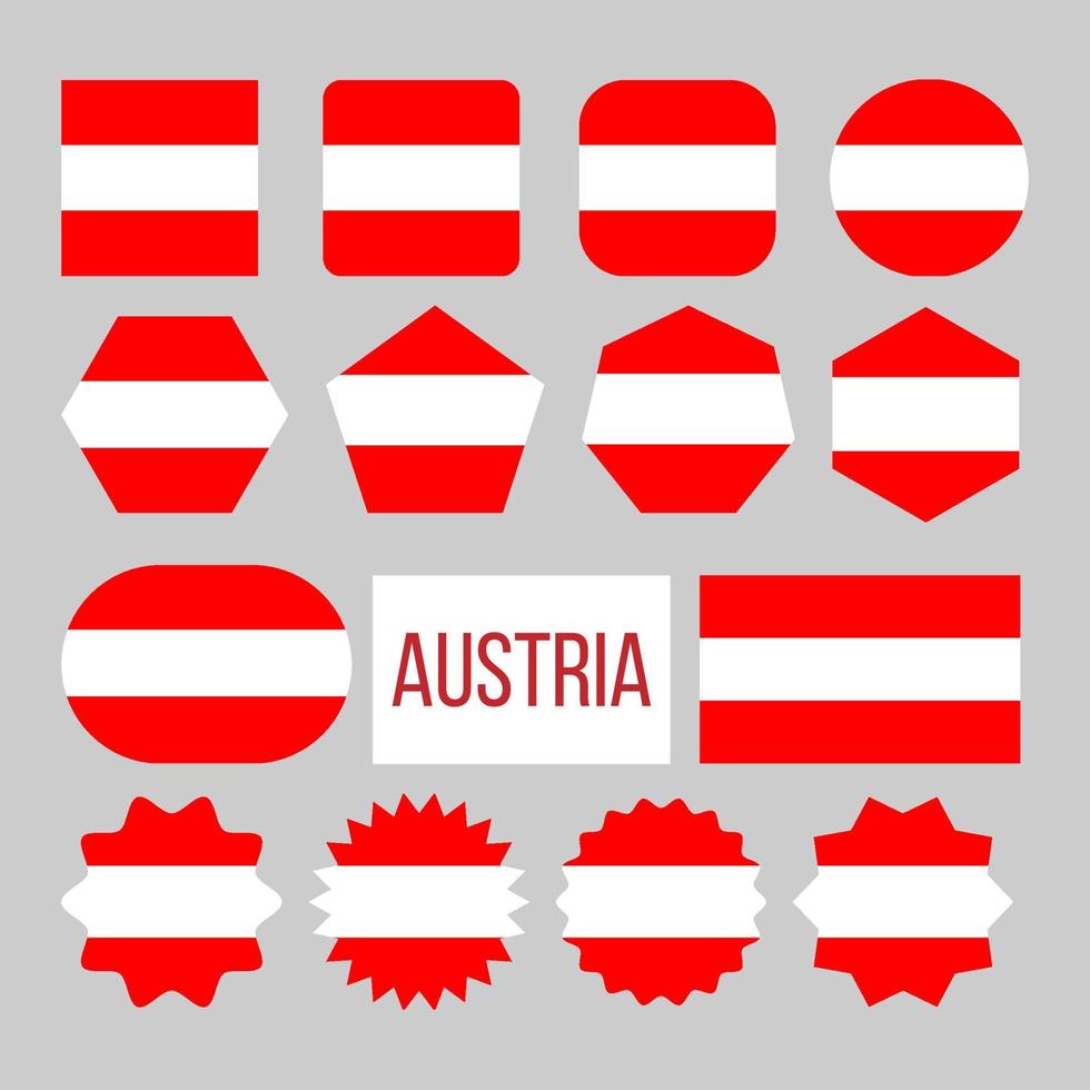 Austria bandiera collezione figura icone impostato vettore