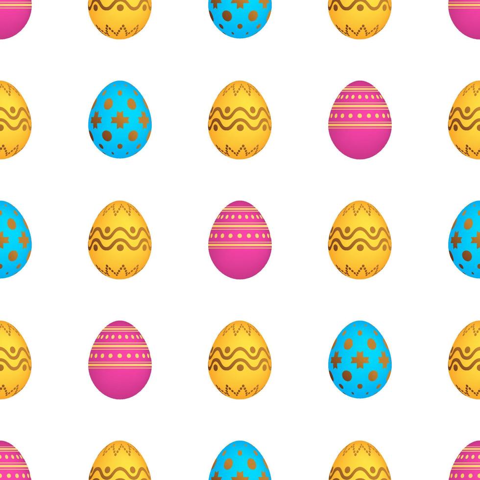 senza soluzione di continuità modello con colorato Pasqua uova. vettore illustrazione