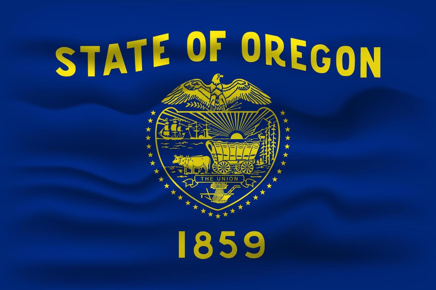 agitando bandiera di il Oregon stato. vettore illustrazione.