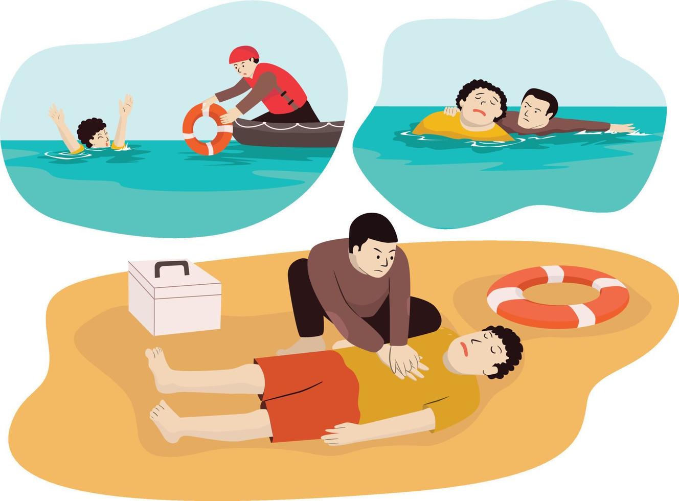 vettore illustrazione Come per Salva annegamento persone