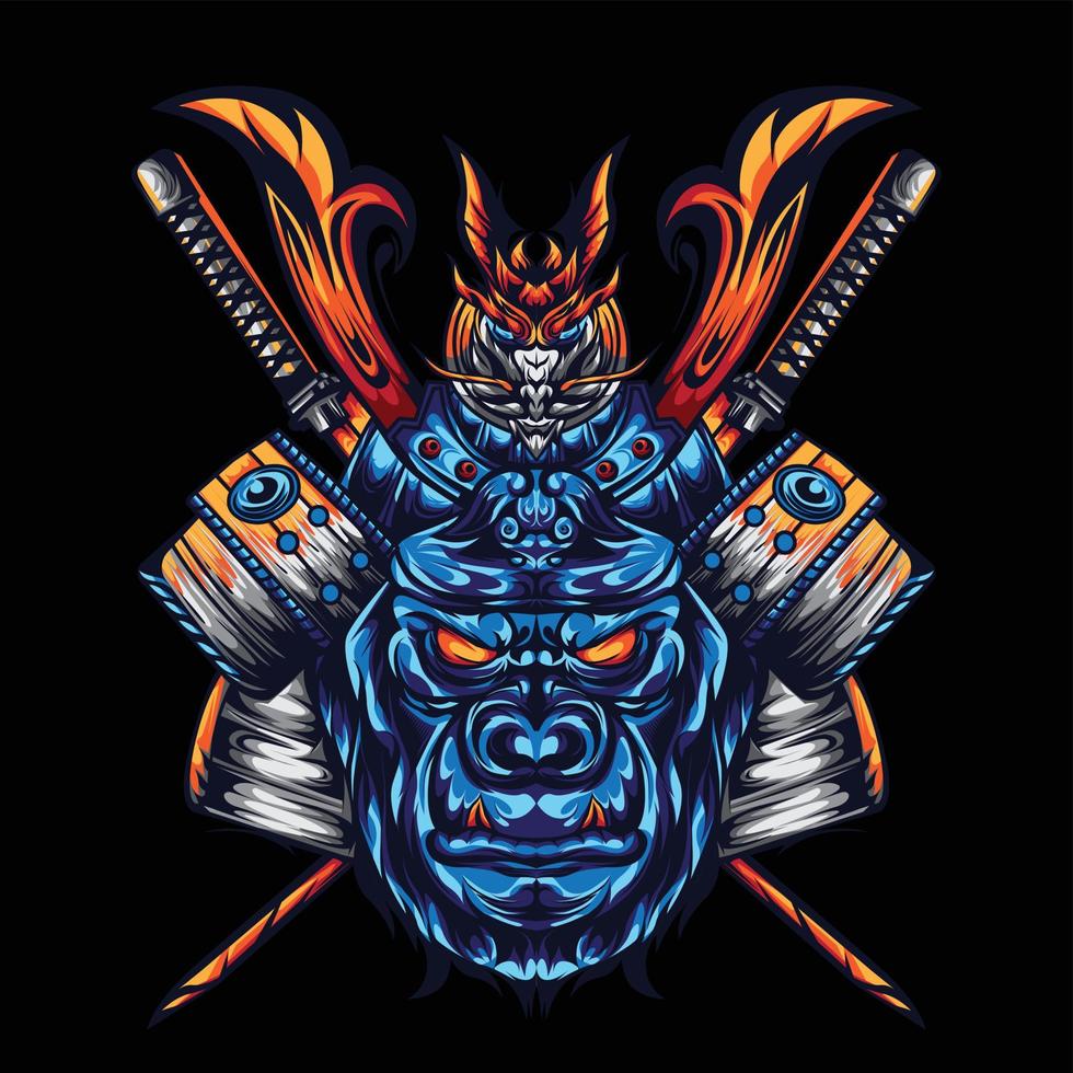 samurai King Kong illustrazione vettore