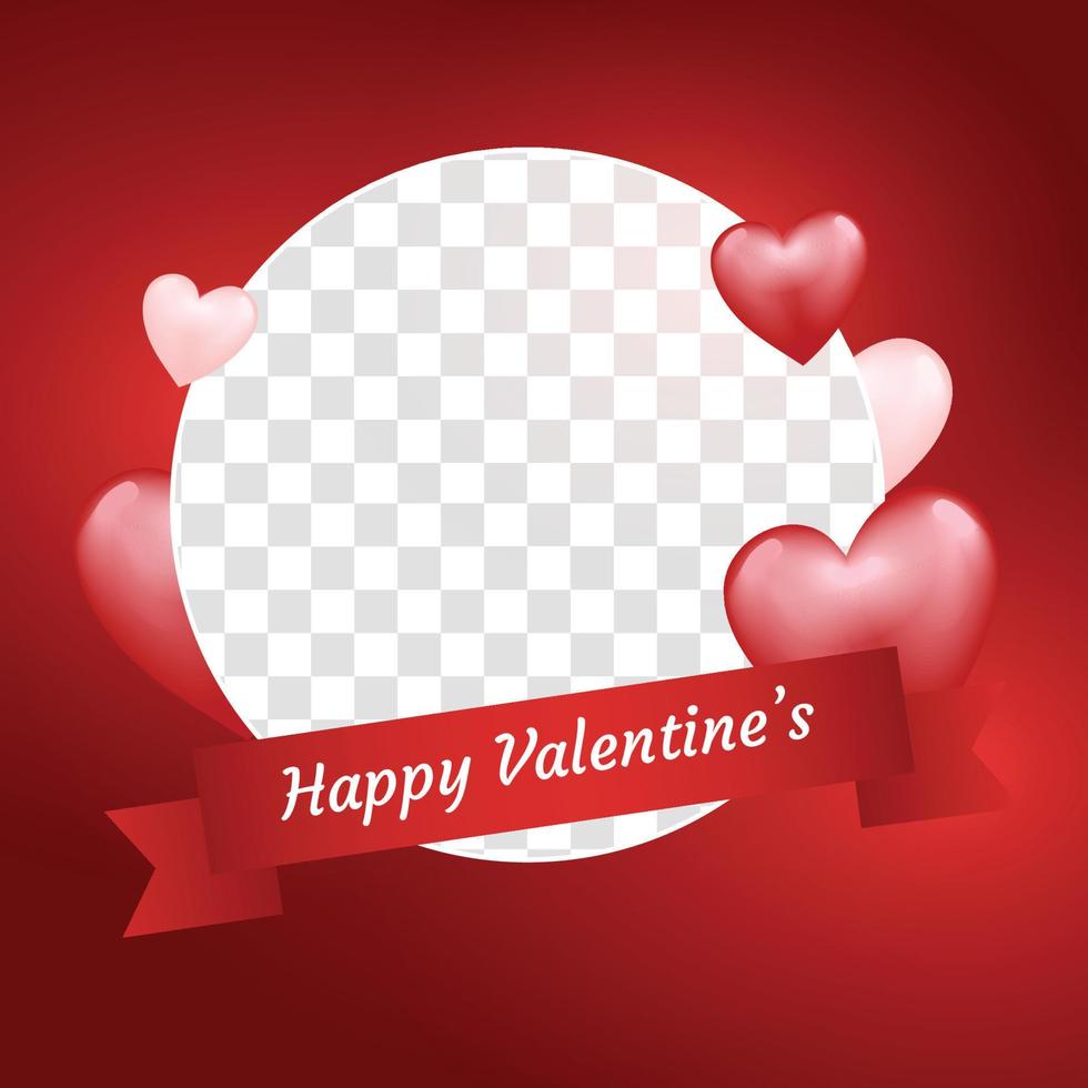 San Valentino giorno sfondo sociale media inviare con ping sfondo e cuore sfondo dolce e amore saluto carta vettore