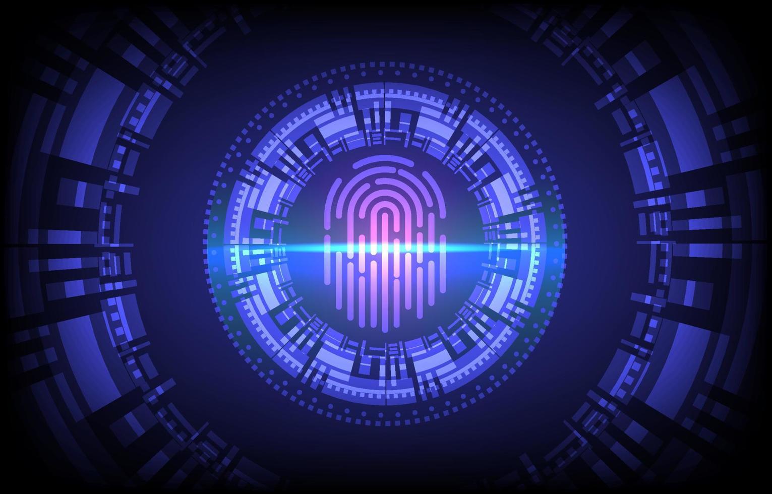 impronta digitale scansione. biometrico le impronte digitali identificazione. sicurezza sistema pollice Linee autenticazione. impronta digitale lettura identificazione sistema. biometrico autorizzazione e attività commerciale sicurezza concetto. vettore