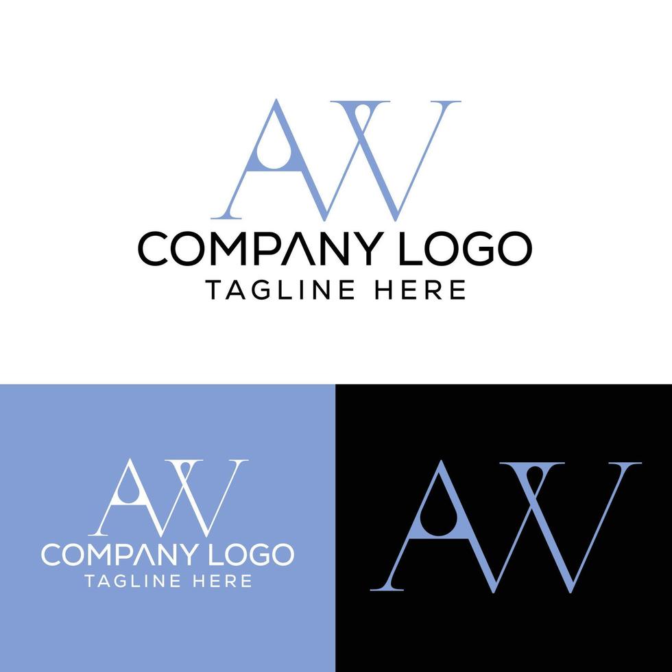 iniziale lettera aw logo design monogramma creativo moderno cartello simbolo icona vettore