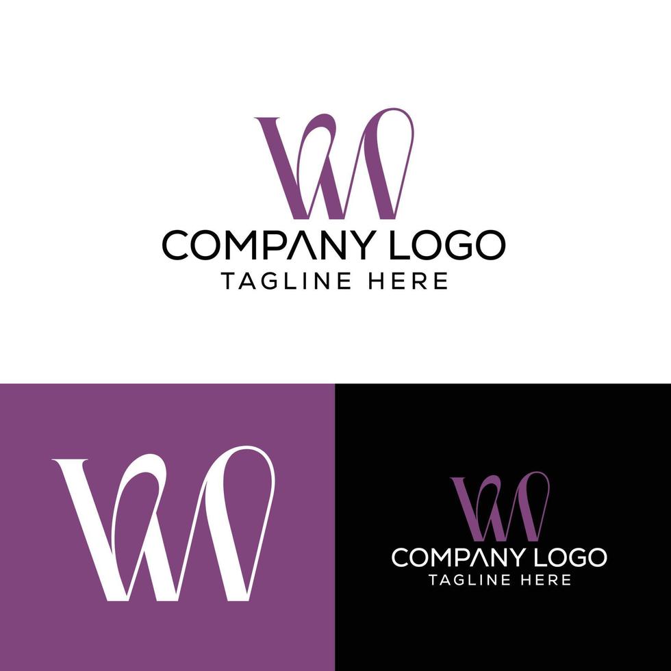 iniziale lettera vw logo design monogramma creativo moderno cartello simbolo icona vettore