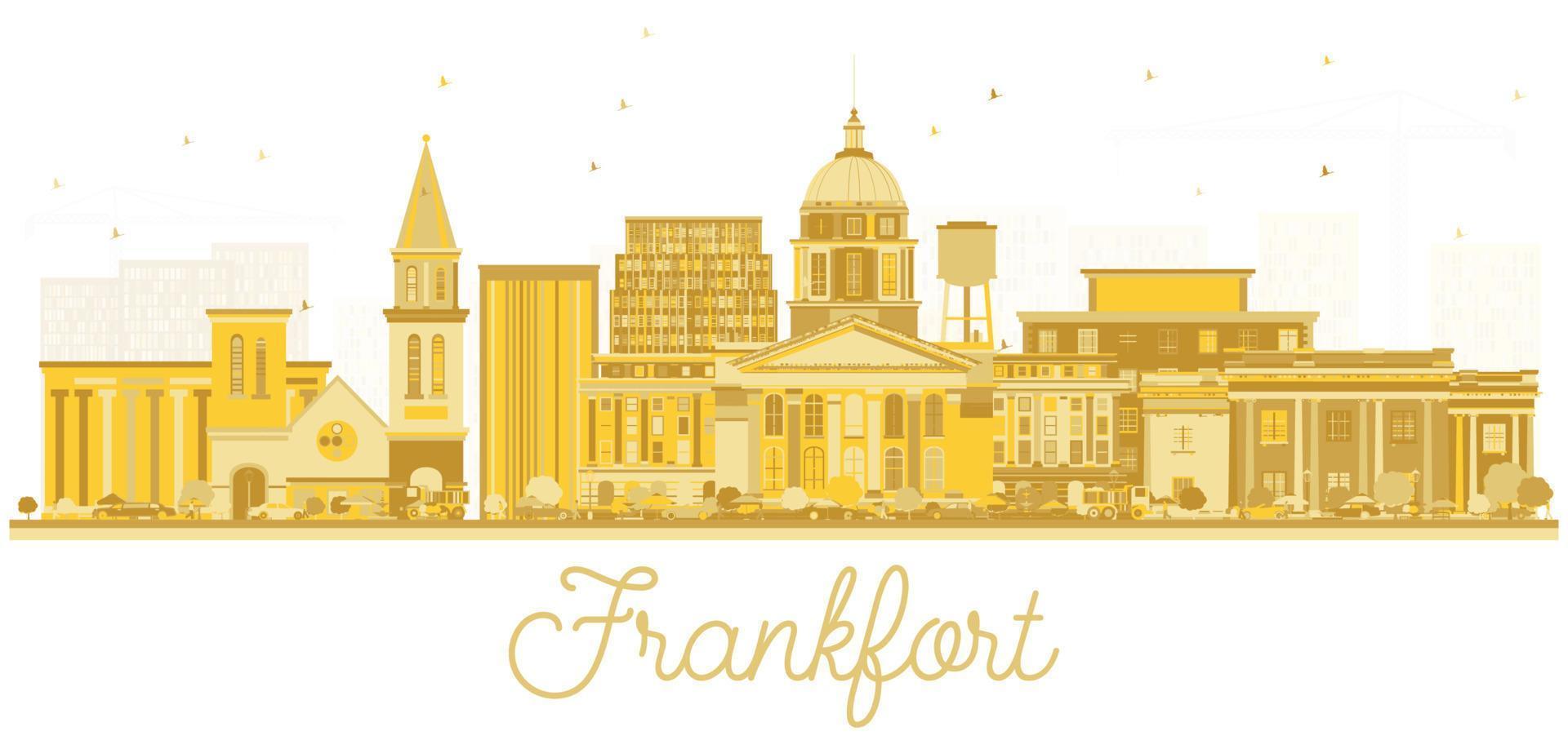 frankfort Kentucky Stati Uniti d'America città orizzonte silhouette con d'oro edifici isolato su bianca. vettore