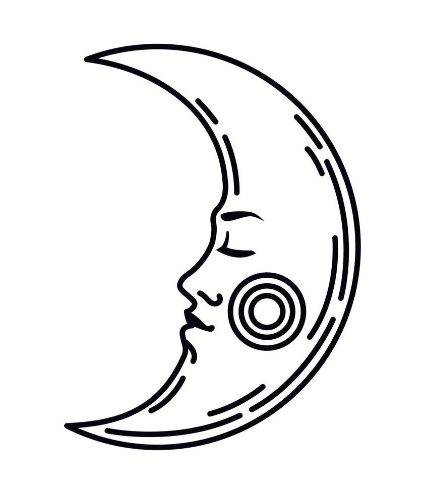 esoterico mezzaluna Luna vettore