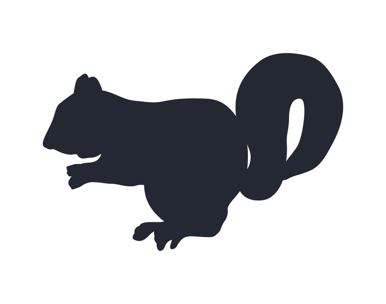 scoiattolo animale nero silhouette vettore