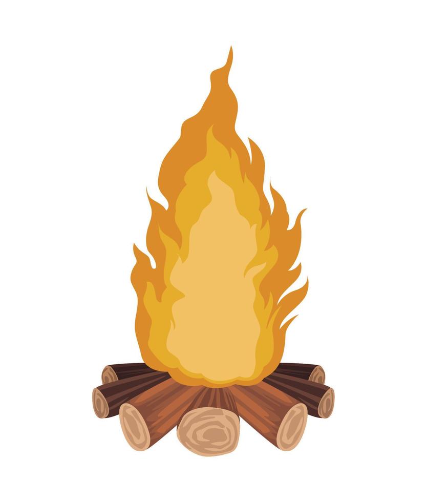 di legno fuoco di bivacco fiamma vettore
