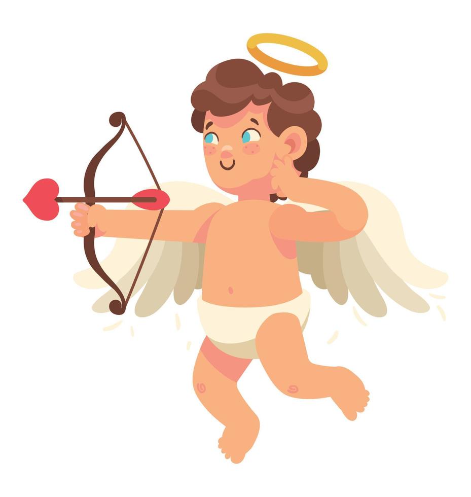Cupido angelo con arco vettore