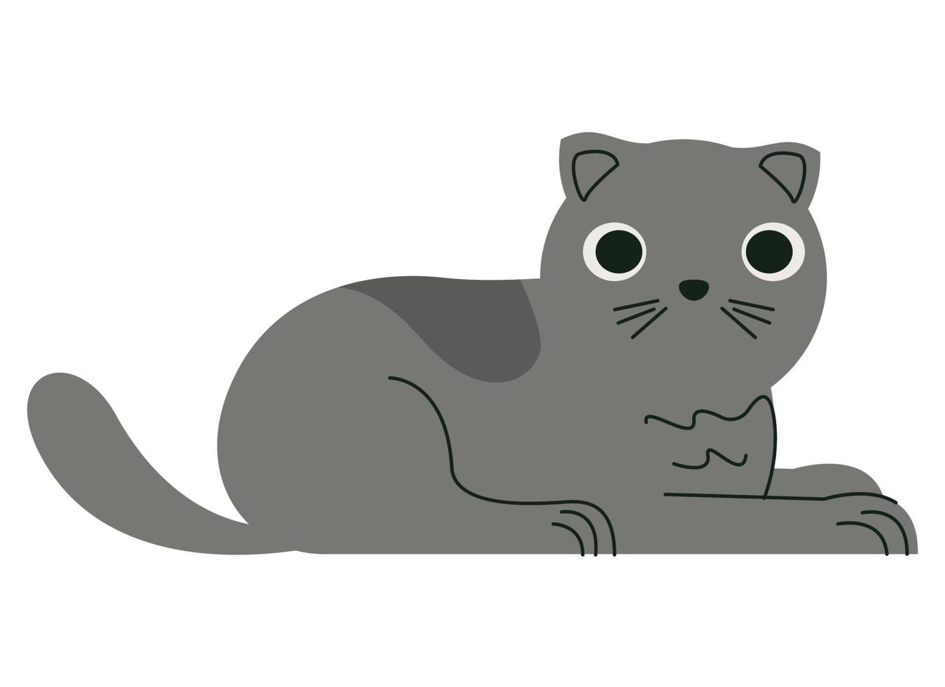 carino poco grigio gatto vettore