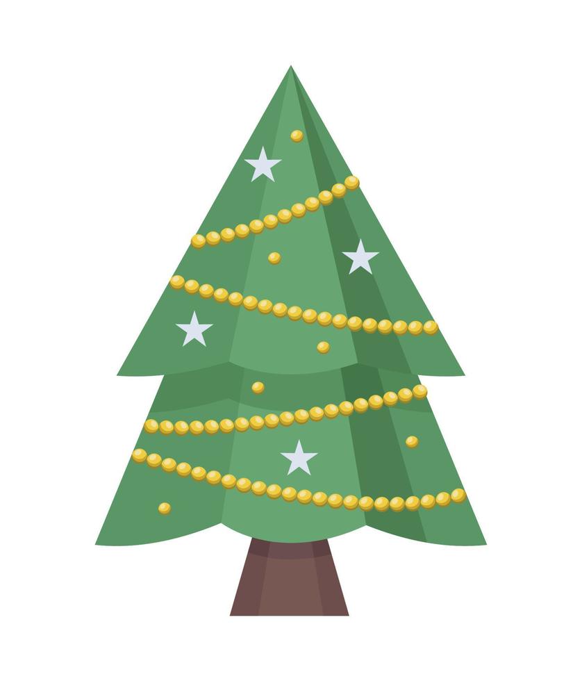 Natale albero con ghirlande vettore