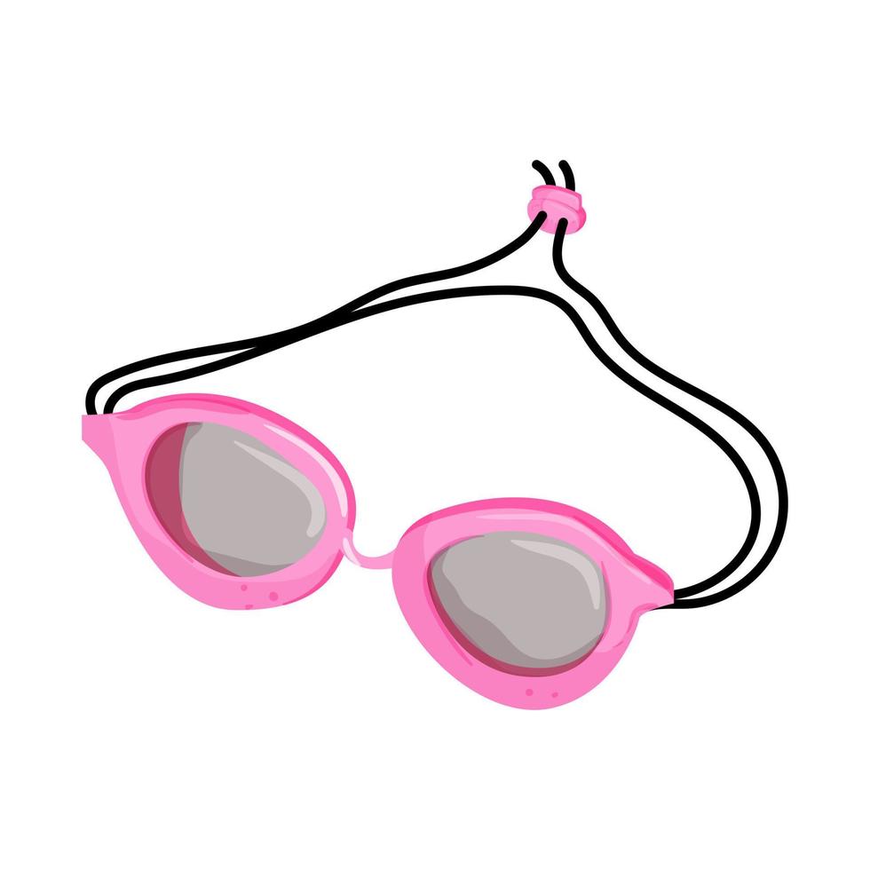 nuotatore piscina occhiali cartone animato vettore illustrazione
